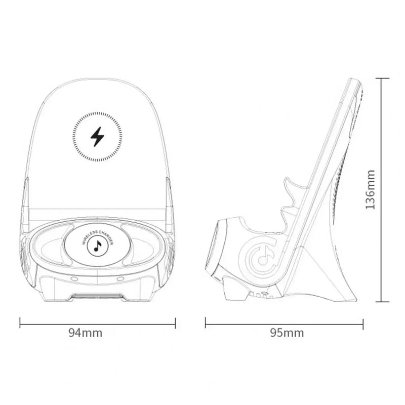 Carregador Sem Fios com Som e Suporte para Celular